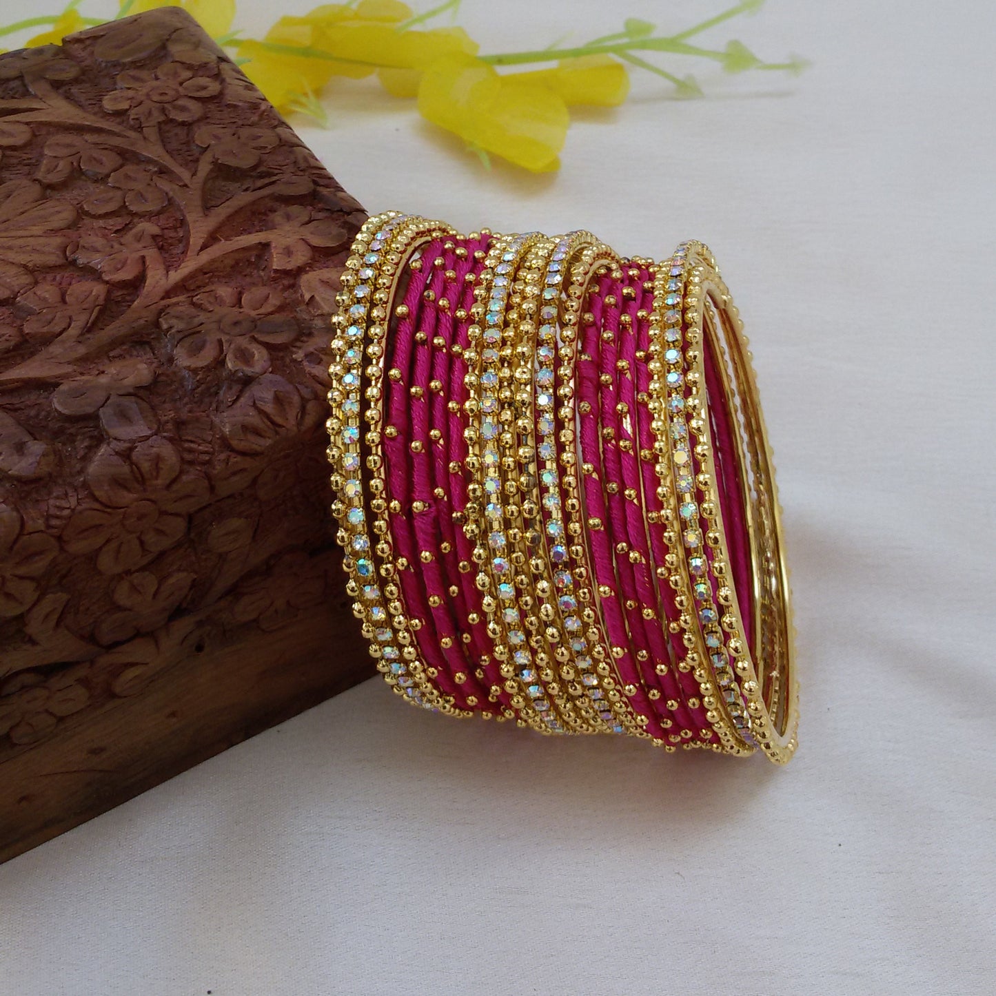 Pink sheela bangle set