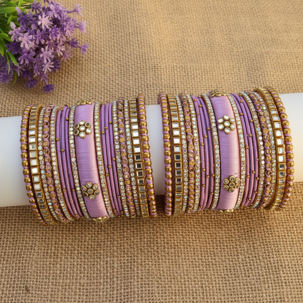 Lavender Bridal bangle set