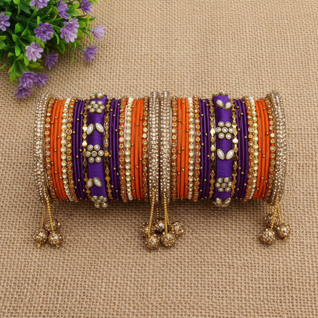 Purple deepika Bridal bangle set