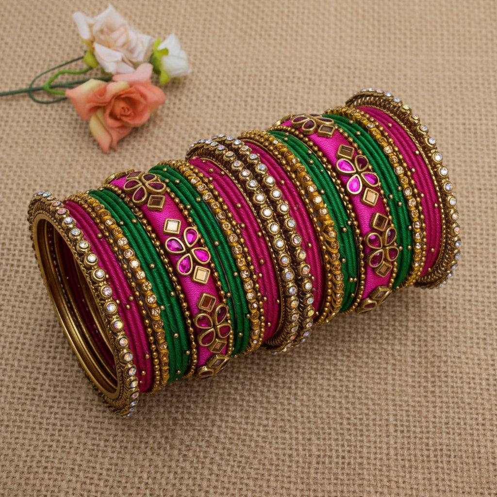 Pink soumya Bridal bangle set