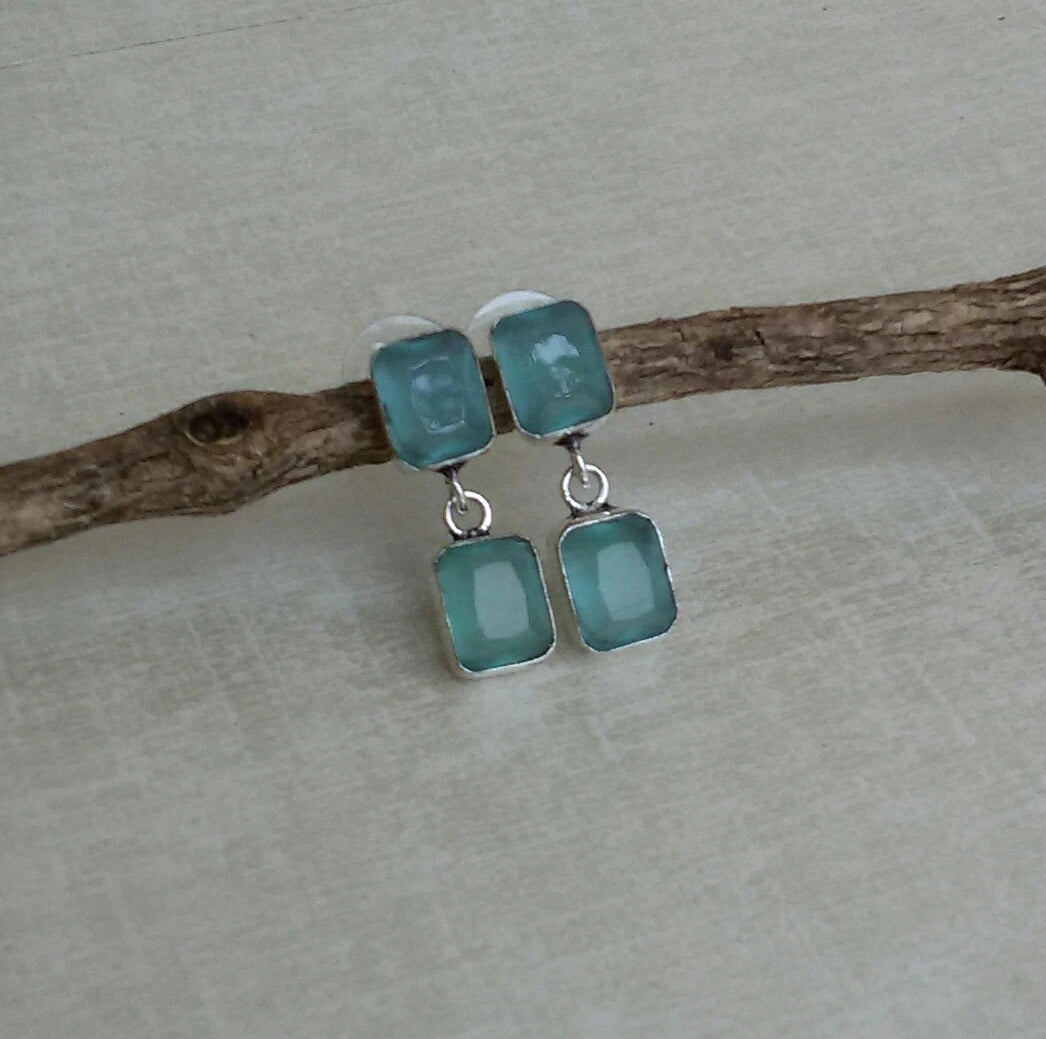 Sea green crystal earrings