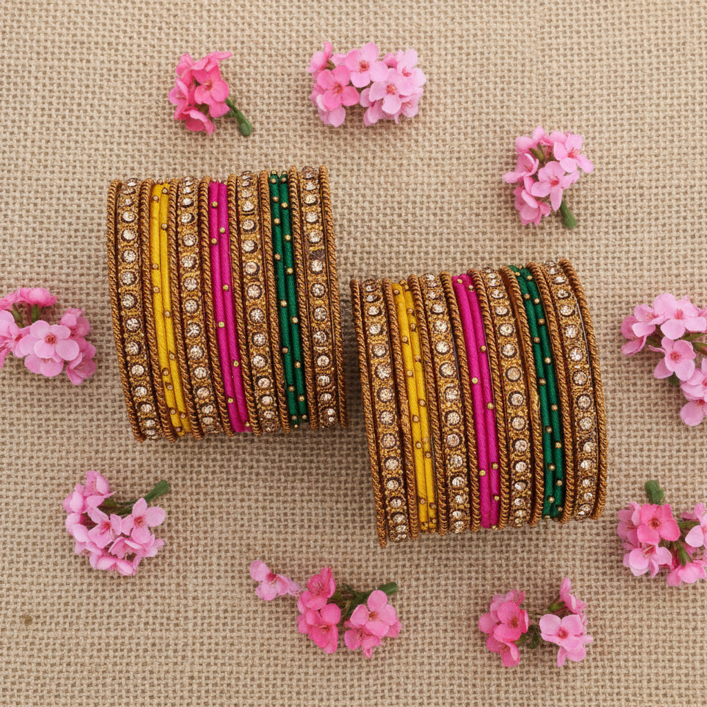 Multicolor aliya bangle set
