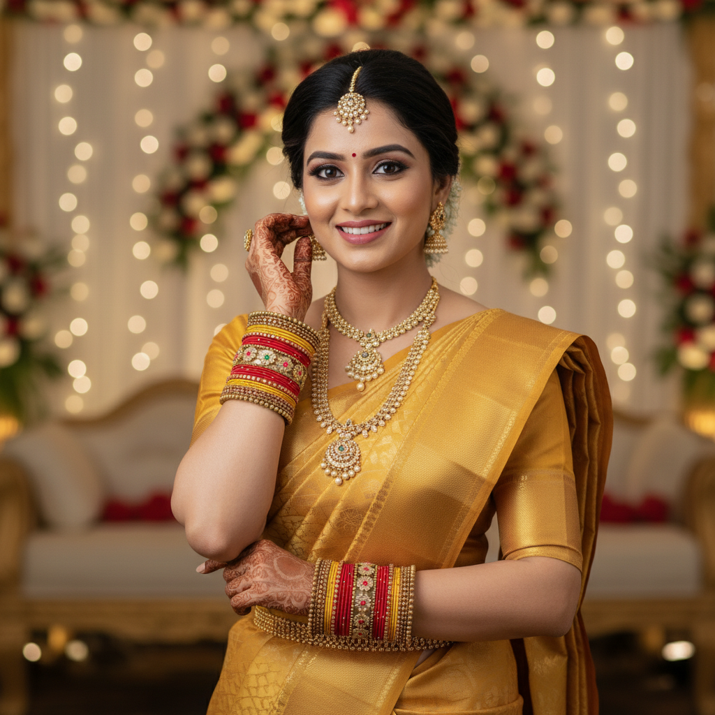 Red Yellow Bridal bangle set