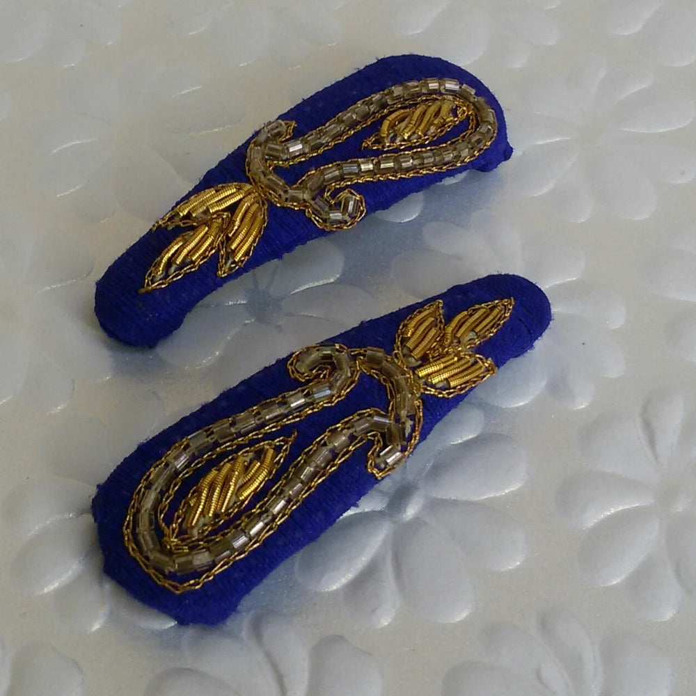 Blue maggam work tik tak clips