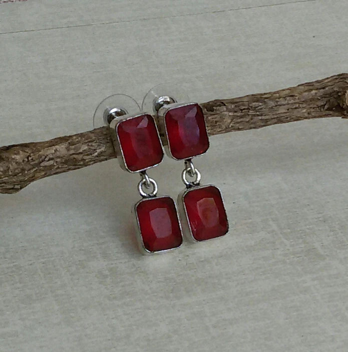 Red crystal earrings