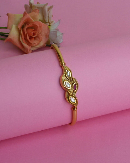 Gold plated kundan bangle
