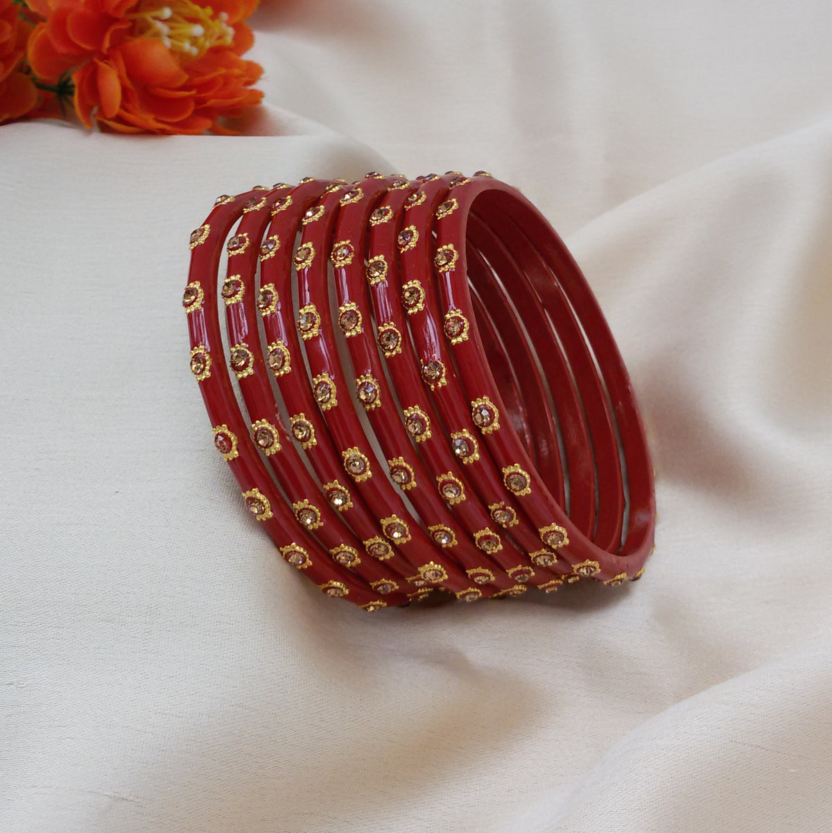 Maroon glass bangles
