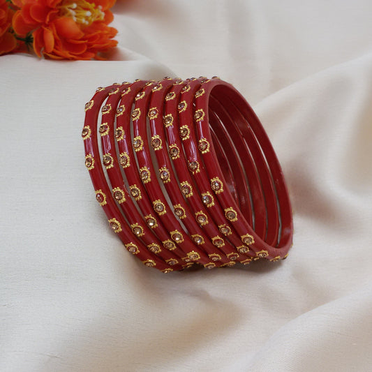 Maroon glass bangles