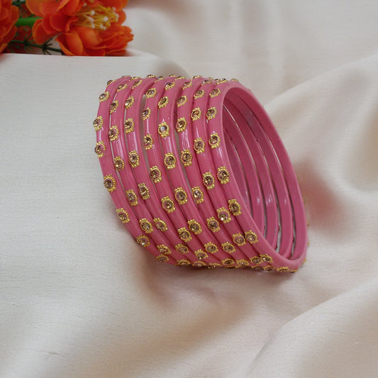 Pink glass bangles