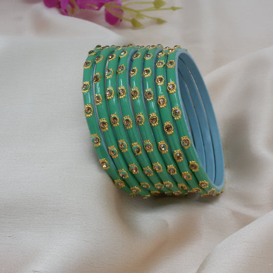 Sea green glass bangles