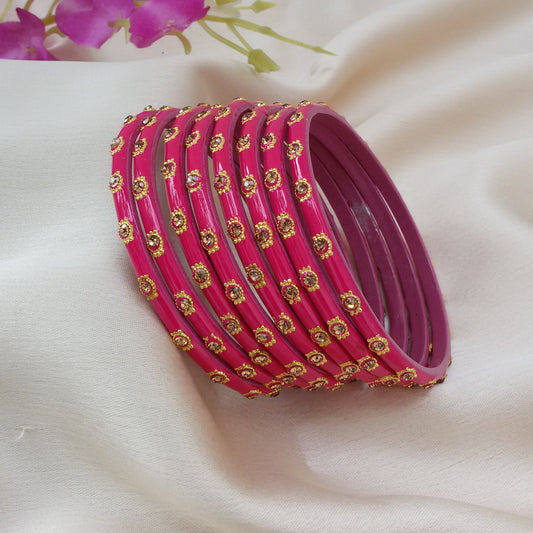 Pink glass bangles