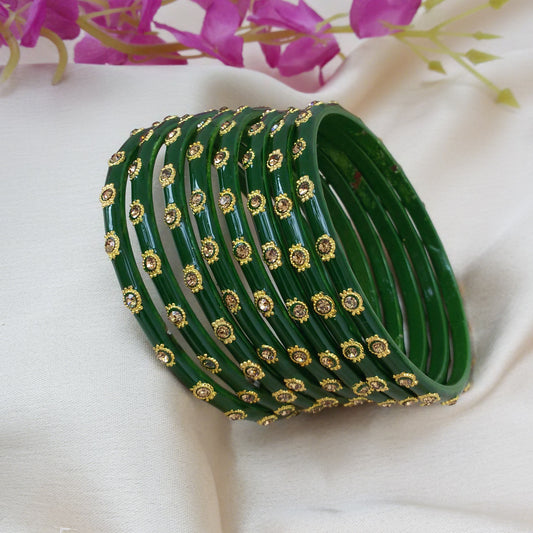 Green glass bangles