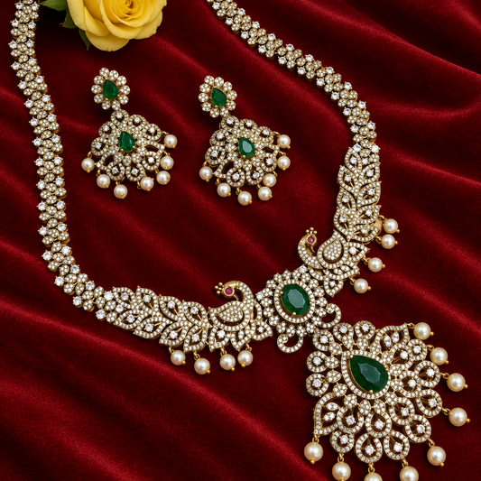 Royal Emerald bridal necklace set