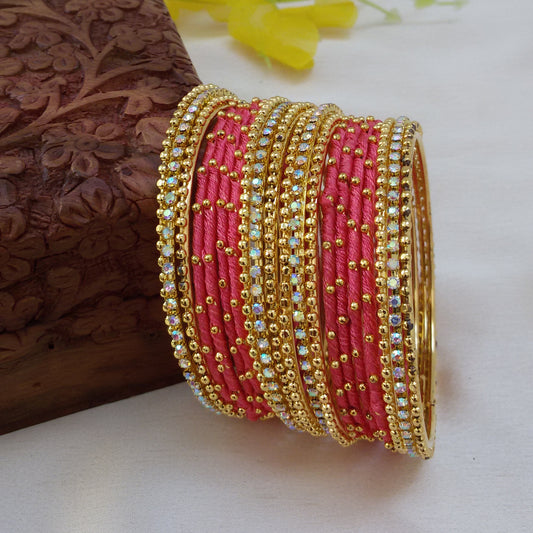 Peach Narmada  bangle set