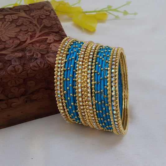 Blue mani bangle set