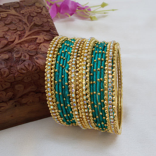 Teal green Reshma bangle set