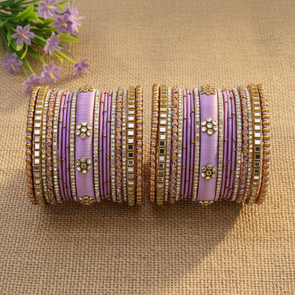 Lavender Bridal bangle set