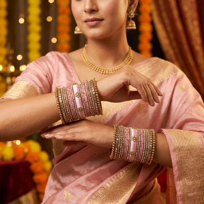 Pink Laila bridal bangle set