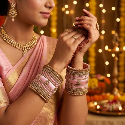 Pink Laila bridal bangle set