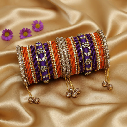 Purple deepika Bridal bangle set