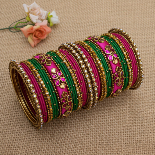 Pink soumya Bridal bangle set