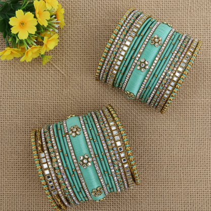 Green Heera bridal bangle set