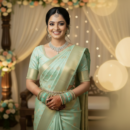 Green Heera bridal bangle set
