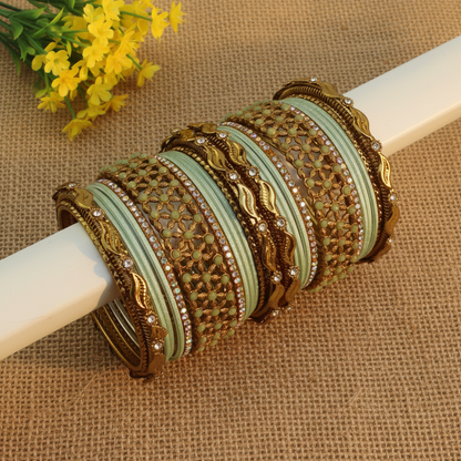 mint green deepa bangle set