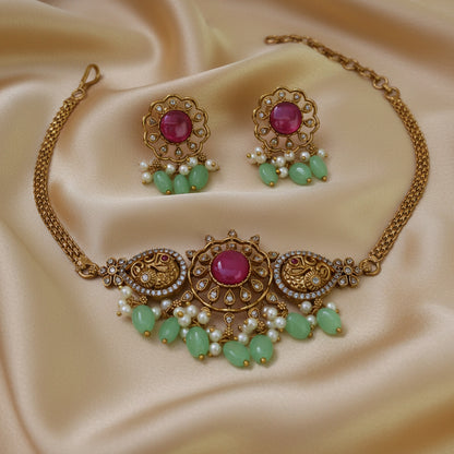 Pink Deepika choker set