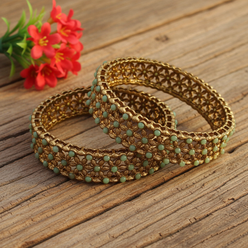 mint green kada bangles