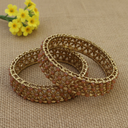 Peach kada bangles