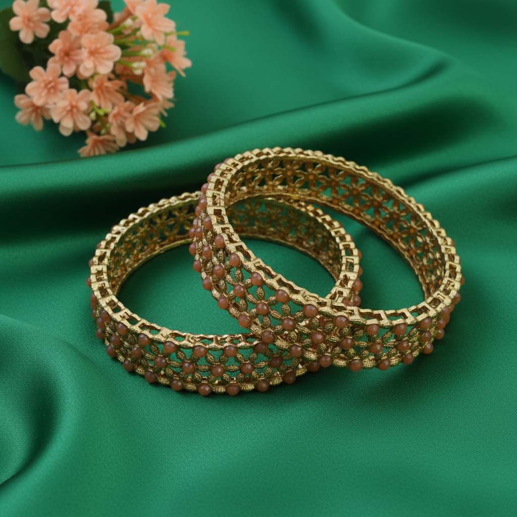 Peach kada bangles