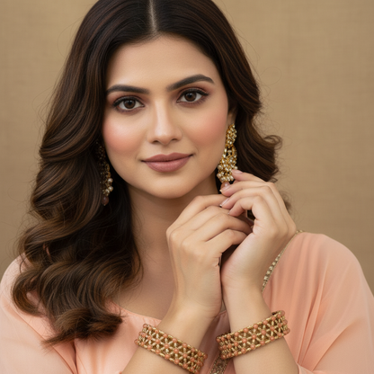 Peach kada bangles
