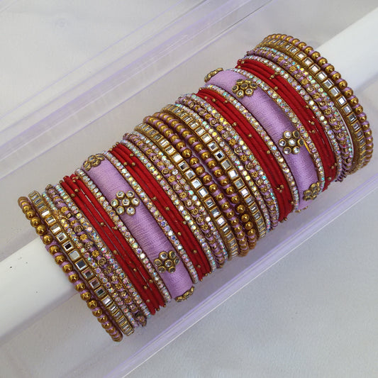 lavender bridal bangle set