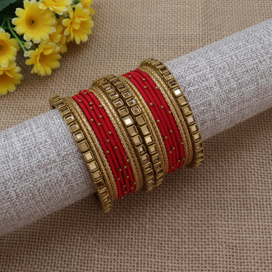 Red roopa bangle set