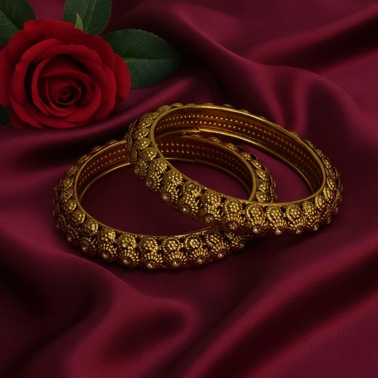Gold plated kada bangles (2.8)