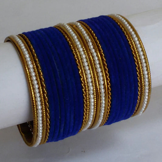 Blue velvet bangle set