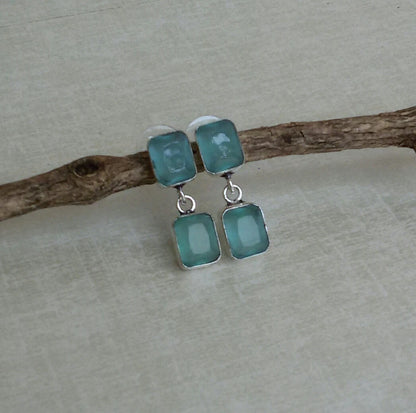 Sea green crystal earrings