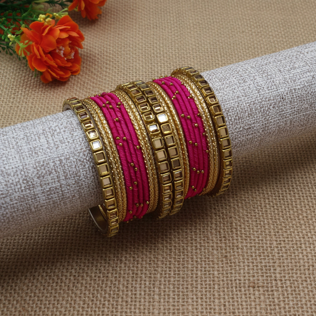 Pink Reena bangle set