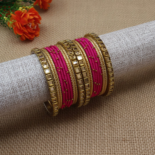 Pink Reena bangle set