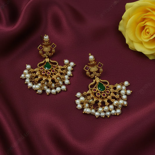 Gold plated pearl earrings