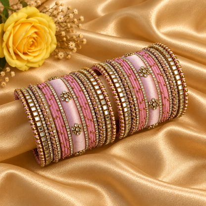 Pink Laila bridal bangle set