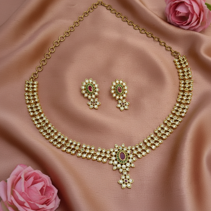 White stone Ruby Necklace set