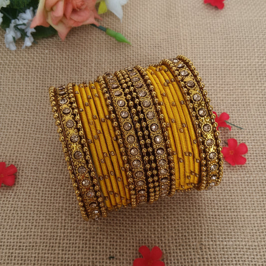 yellow  roshni  bangle set