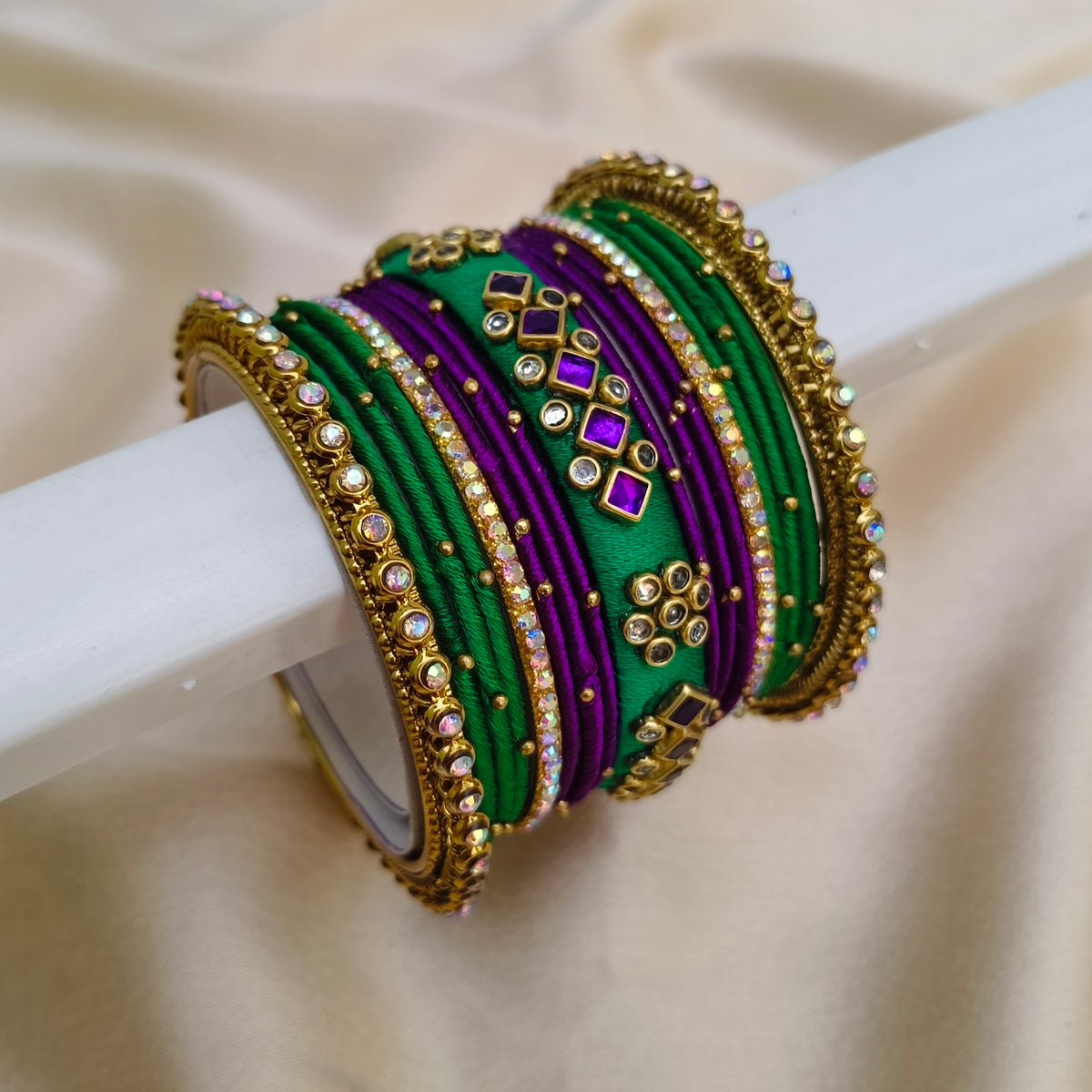 Green gopika bangle set
