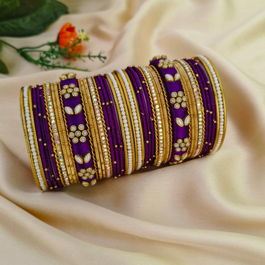 Neela purple bangle set