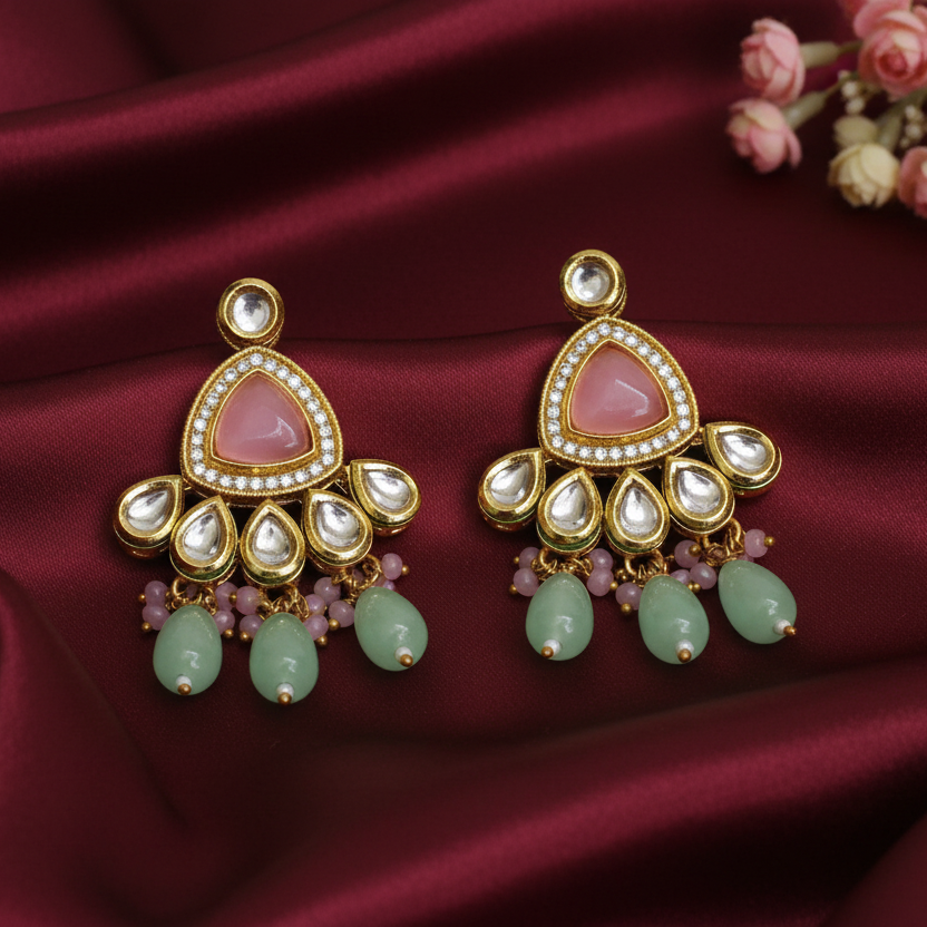 Pradha kundan earrings
