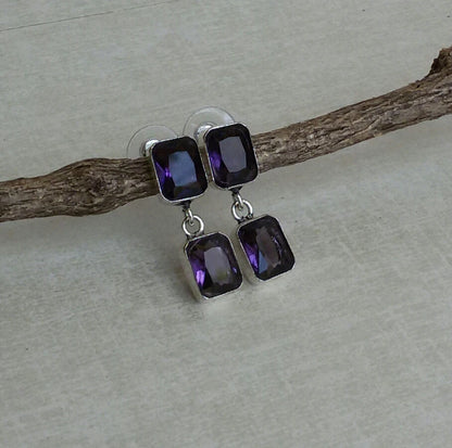 Purple crystal earrings