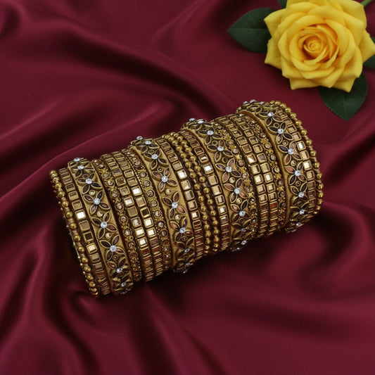 Gold kundan Bangle set