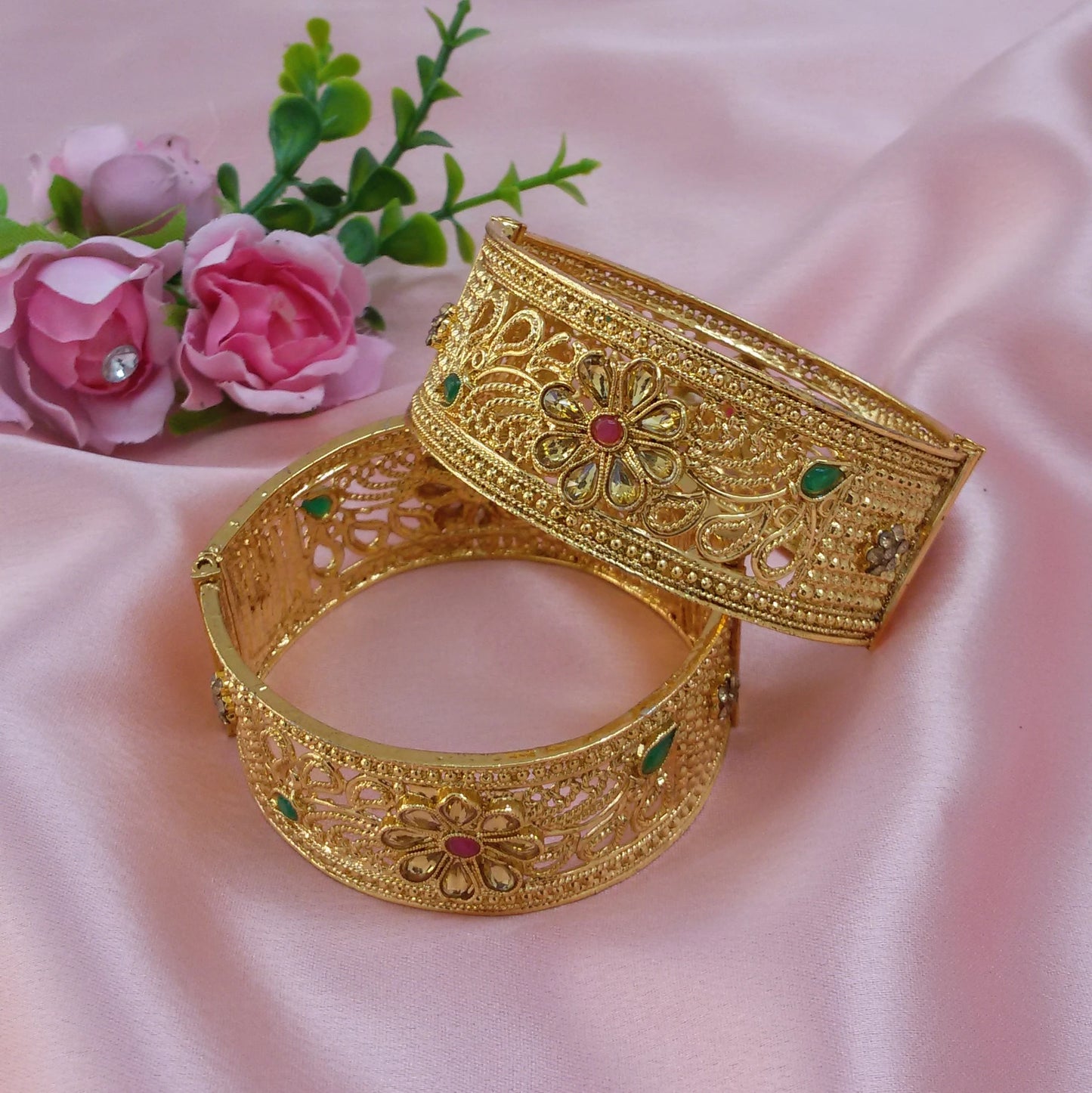 Gold plated kada bangles